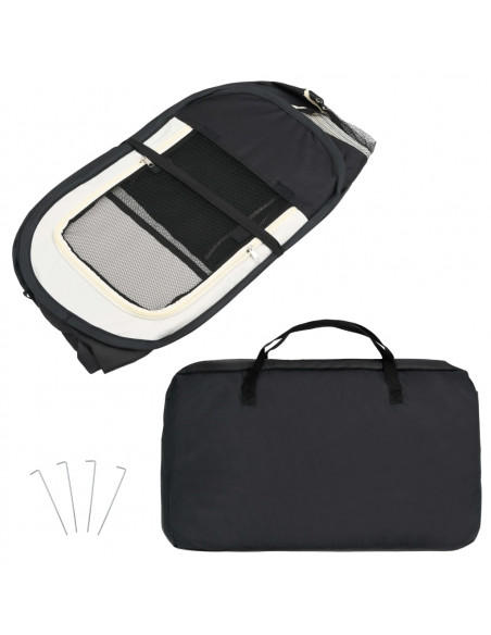 Box per Cani Pieghevole con Borsa Trasporto Nero 125x125x61 cm
