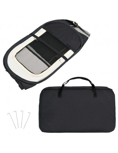 Box per Cani Pieghevole con Borsa Trasporto Nero 145x145x61 cm