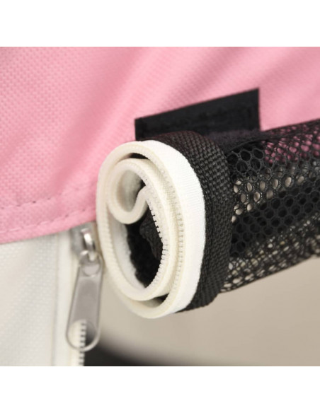 Box per Cani Pieghevole con Borsa Trasporto Rosa 110x110x58 cm
