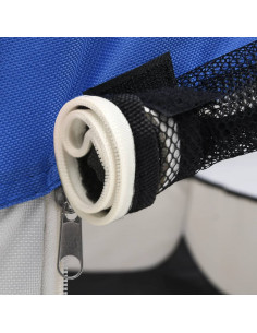 Box per Cani Pieghevole con Borsa Trasporto Blu 125x125x61 cm 2