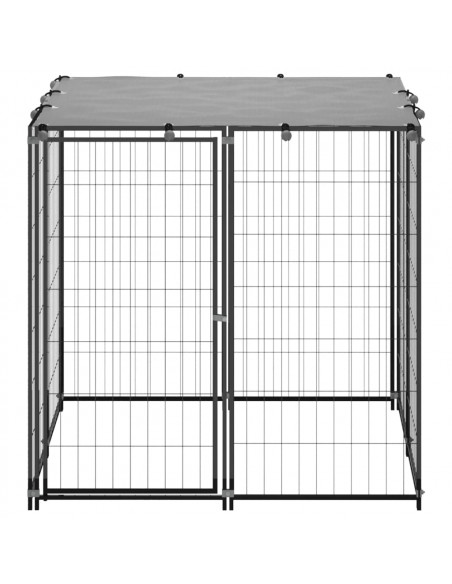 Gabbia per Cani Nera 110x110x110 cm in Acciaio
