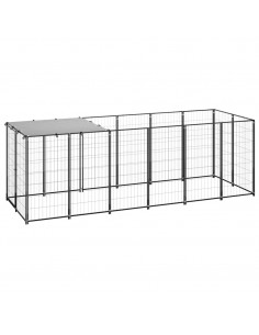 Gabbia per Cani Nera 330x110x110 cm in Acciaio 2