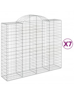 Cesti Gabbioni ad Arco 7 pz 200x50x160/180 cm Ferro Zincato 2