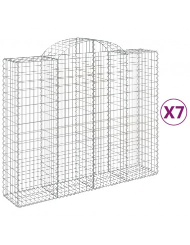 Cesti Gabbioni ad Arco 7 pz 200x50x160/180 cm Ferro Zincato