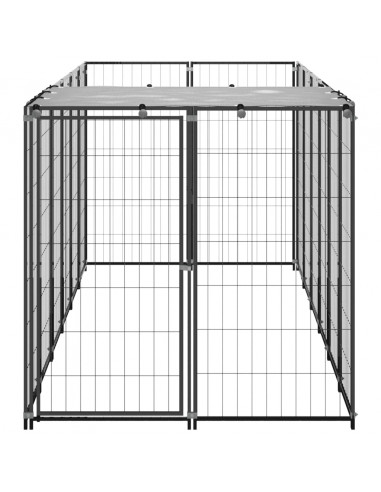 Gabbia per Cani Nera 330x110x110 cm in Acciaio