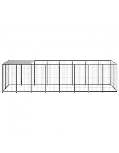 Gabbia per Cani Nera 4,84 m² in Acciaio