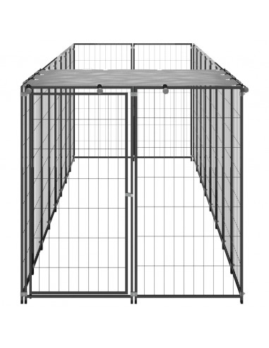 Gabbia per Cani Nera 4,84 m² in Acciaio