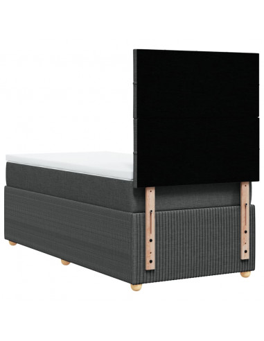 Giroletto a Molle con Materasso Grigio Scuro 80x200 cm Tessuto