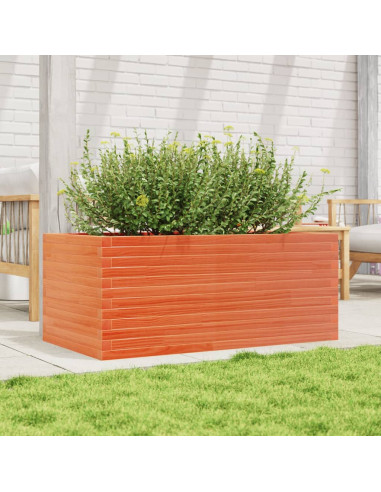 Fioriera Giardino Marrone Cera 110x60x46 cm Legno Massello Pino