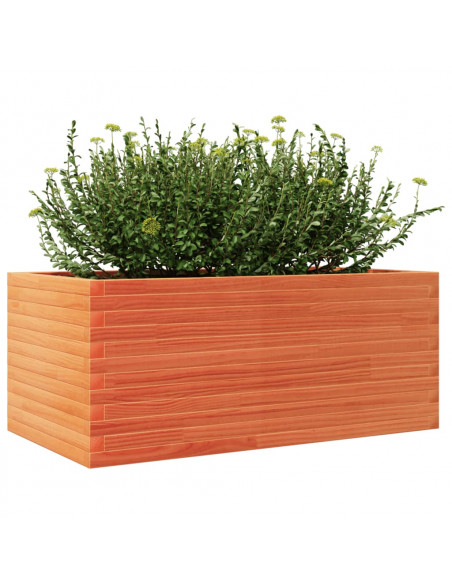 Fioriera Giardino Marrone Cera 110x60x46 cm Legno Massello Pino