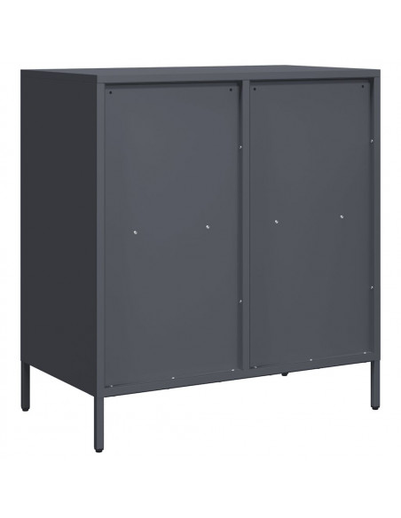 Credenza Antracite 68x39x73,5 cm in Acciaio Laminato a Freddo