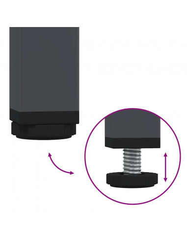 Credenza Antracite 68x39x73,5 cm in Acciaio Laminato a Freddo