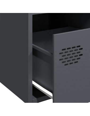 Credenza Antracite 68x39x73,5 cm in Acciaio Laminato a Freddo