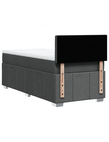 Giroletto a Molle con Materasso Grigio Scuro 80x200 cm Tessuto