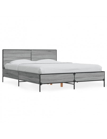 Giroletto Grigio Sonoma 135x190 cm in Legno Multistrato Metallo