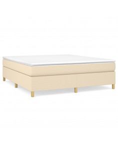 Giroletto a Molle con Materasso Crema 180x200 cm in Tessuto 2