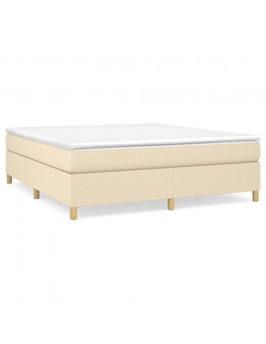 Giroletto a Molle con Materasso Crema 180x200 cm in Tessuto