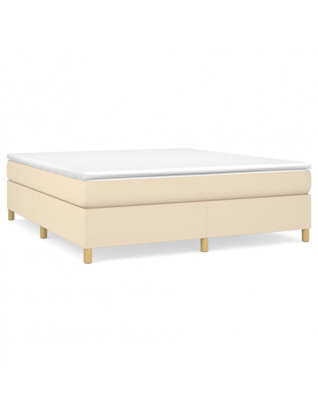 Giroletto a Molle con Materasso Crema 180x200 cm in Tessuto