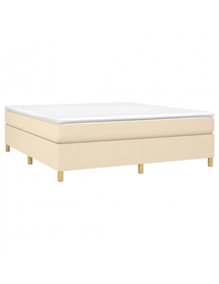 Giroletto a Molle con Materasso Crema 180x200 cm in Tessuto