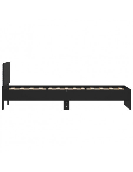 Giroletto con Testiera e LED Nero 75x190 cm