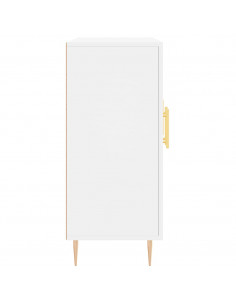 Credenza Bianca 90x34x80 cm in Legno Multistrato 2