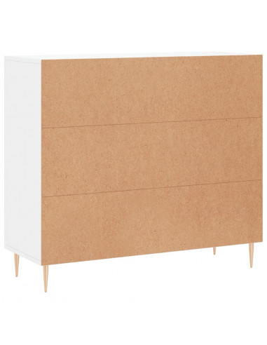 Credenza Bianca 90x34x80 cm in Legno Multistrato
