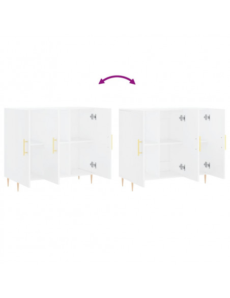 Credenza Bianca 90x34x80 cm in Legno Multistrato