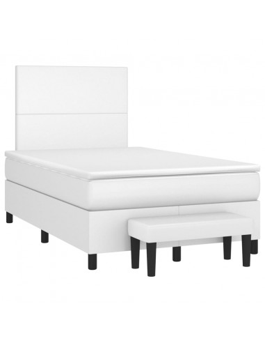 Giroletto a Molle con Materasso Bianco 120x200 cm in Similpelle