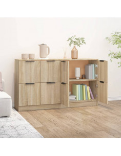 Credenze 2 pz Rovere Sonoma 60x30x70 cm in Legno Multistrato