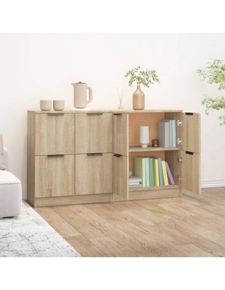 Credenze 2 pz Rovere Sonoma 60x30x70 cm in Legno Multistrato