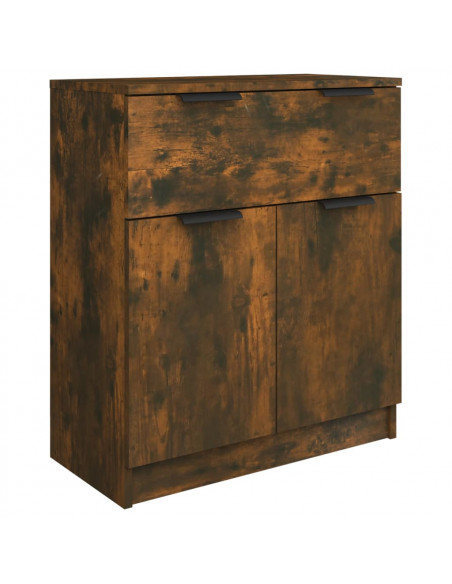 Credenze 3 pz Rovere Fumo in Legno Multistrato