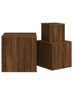 Credenze 3 pz Rovere Marrone in Legno Multistrato