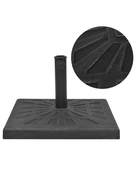 Base per Parasole Quadrata in Resina Nera 12 kg