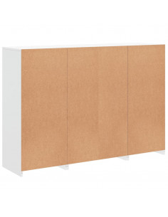 Credenze con Luci LED 3 pz Bianche in Legno Multistrato