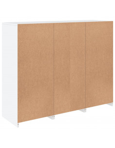 Credenze con Luci LED 3 pz Bianche in Legno Multistrato