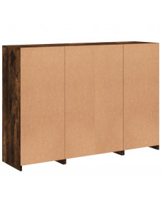 Credenze con Luci LED 3 pz Rovere Fumo in Legno Multistrato