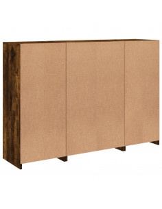 Credenze con Luci LED 3 pz Rovere Fumo in Legno Multistrato