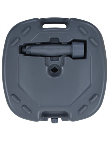 Base Ombrellone Portatile Grigia Riempibile con Sabbia/Acqua
