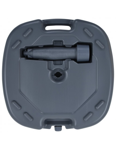 Base Ombrellone Portatile Grigia Riempibile con Sabbia/Acqua