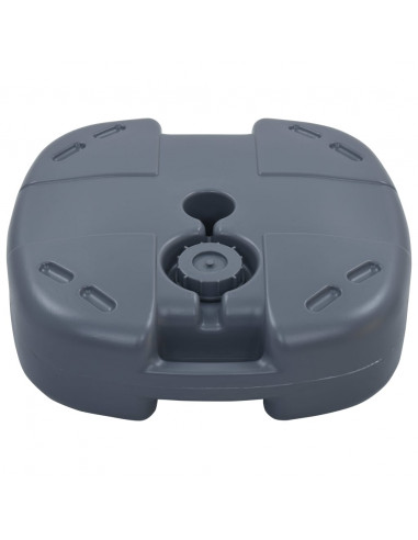 Base Ombrellone Portatile Grigia Riempibile con Sabbia/Acqua