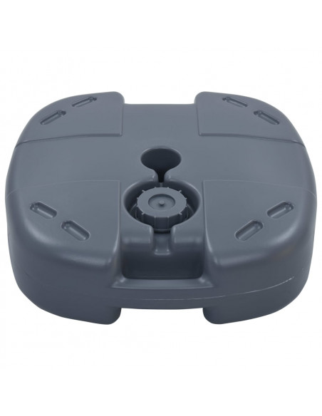 Base Ombrellone Portatile Grigia Riempibile con Sabbia/Acqua