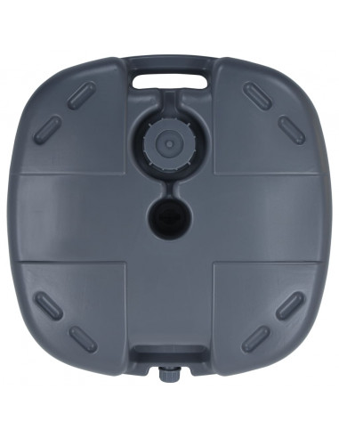 Base Ombrellone Portatile Grigia Riempibile con Sabbia/Acqua