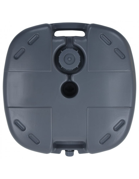 Base Ombrellone Portatile Grigia Riempibile con Sabbia/Acqua