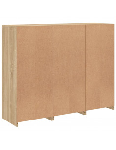 Credenze con Luci LED 3 pz Rovere Sonoma in Legno Multistrato