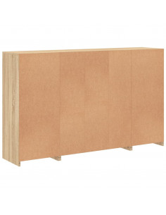 Credenze con Luci LED 3 pz Rovere Sonoma in Legno Multistrato