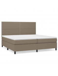 Giroletto a Molle con Materasso Tortora 200x200 cm in Tessuto 2