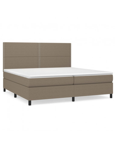 Giroletto a Molle con Materasso Tortora 200x200 cm in Tessuto