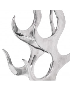 Cremagliera a Forma di Fiamma 9 Bottiglie in Alluminio Argento