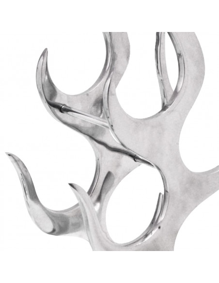 Cremagliera a Forma di Fiamma 9 Bottiglie in Alluminio Argento