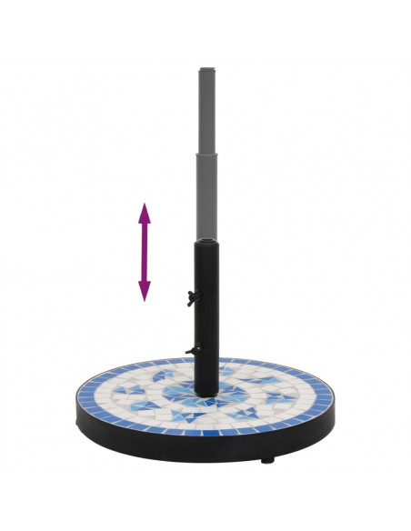 Base per Ombrellone Blu e Bianco Rotonda 12 kg